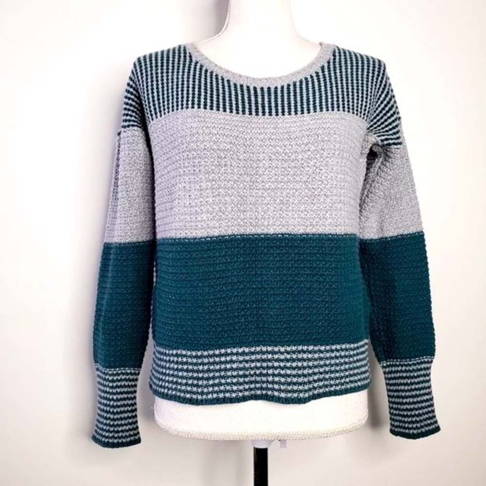 Victoria's Secret Chunky Knitted Horizontal Colorblock Autumn Sweater XS